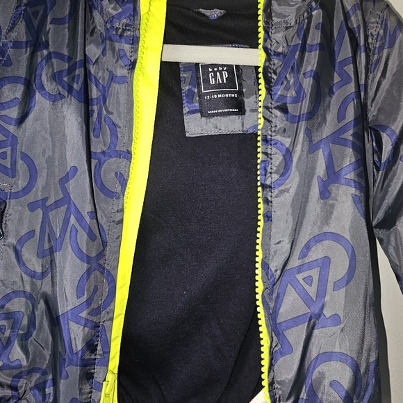 GAP | 12-18 mos | Blue and Black Bicycle Windbreaker - Picture 4 of 12